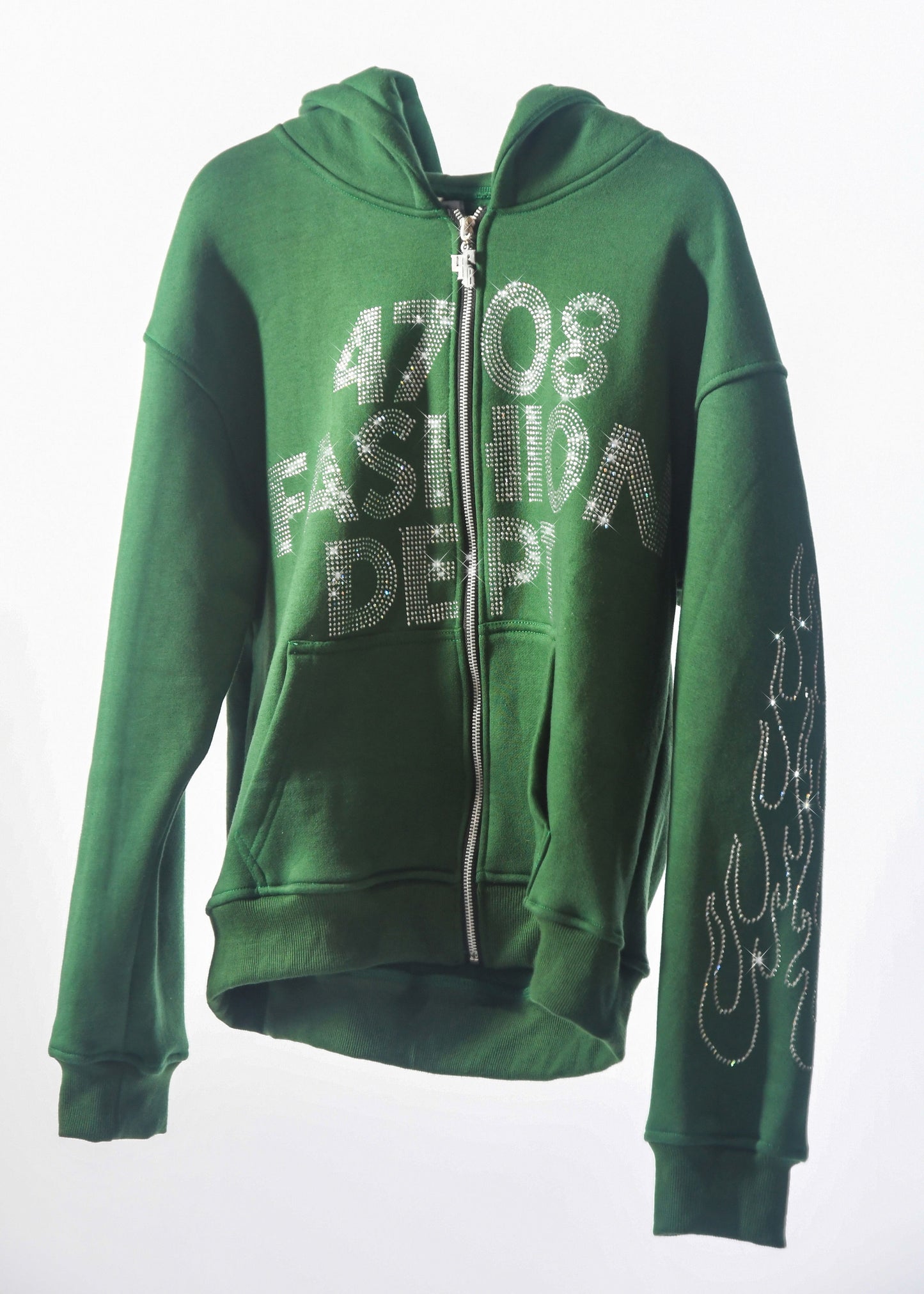 Green Rhinestone Hoodie