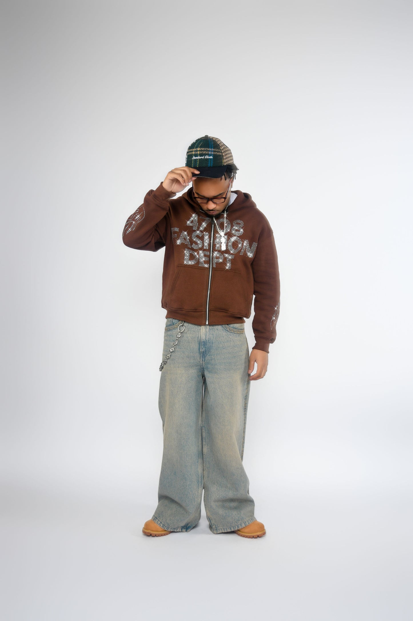 Brown Rhinestone Hoodie