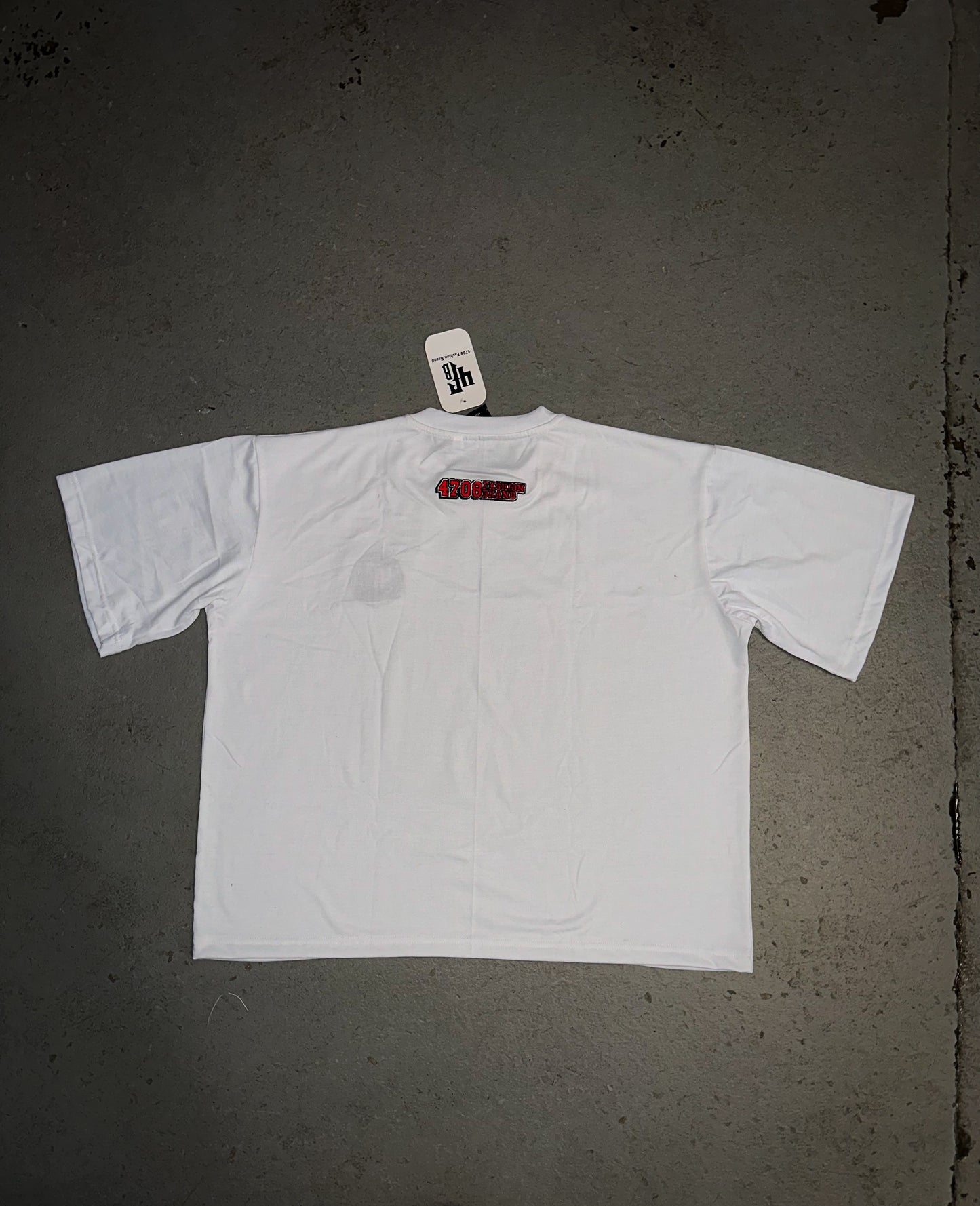 White 4708 Embroidered logo tee