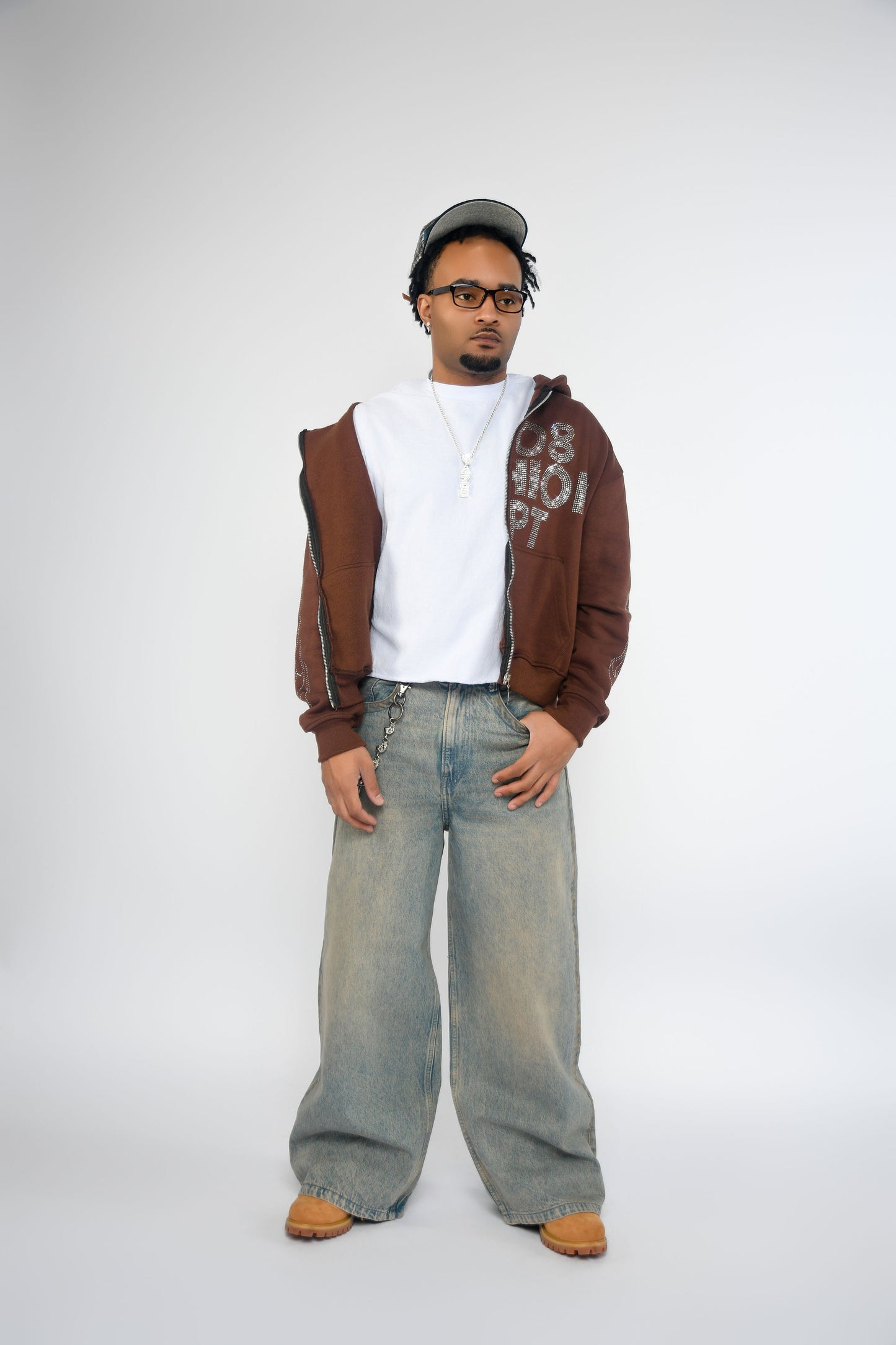 Brown Rhinestone Hoodie