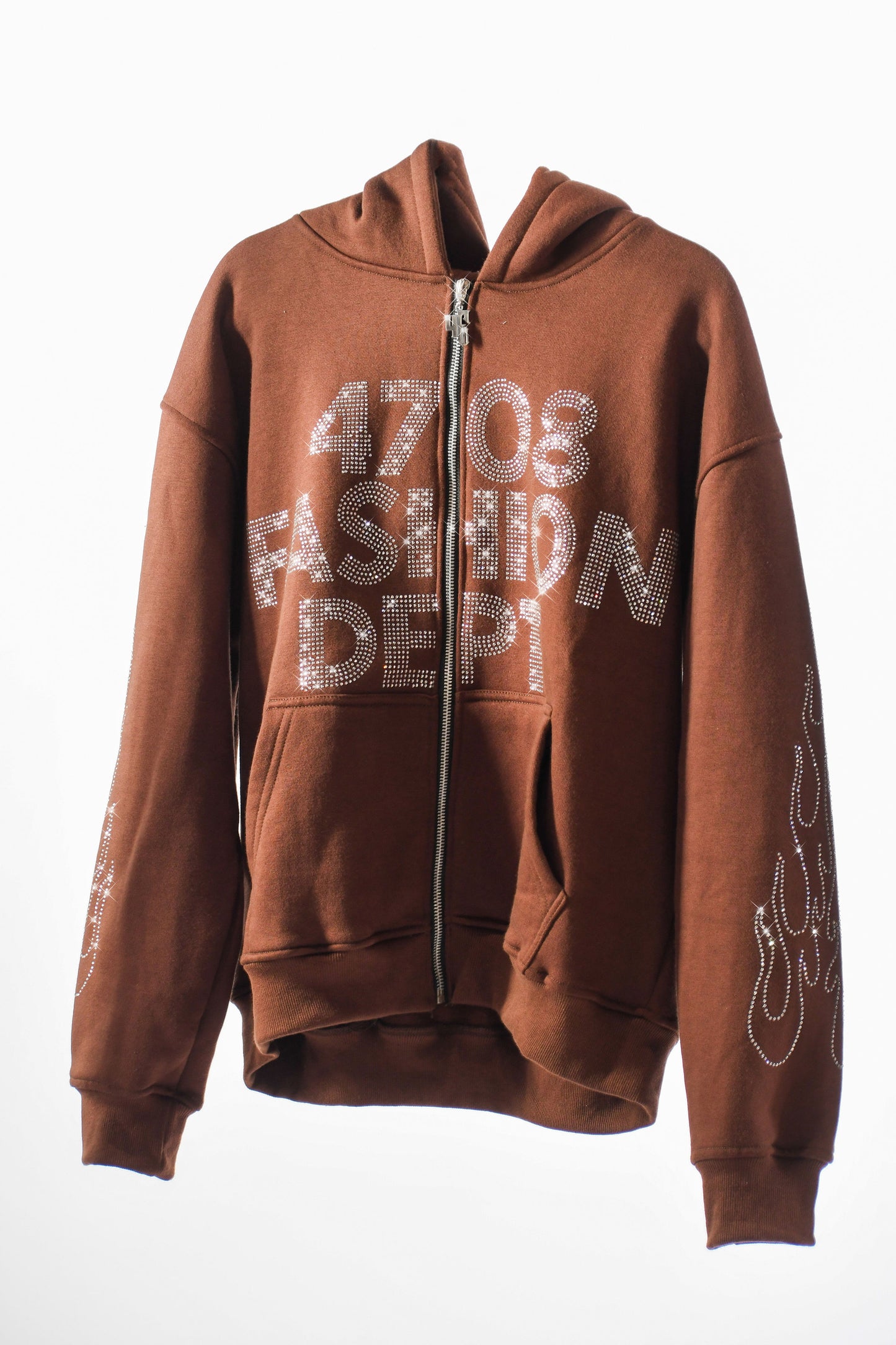 Brown Rhinestone Hoodie