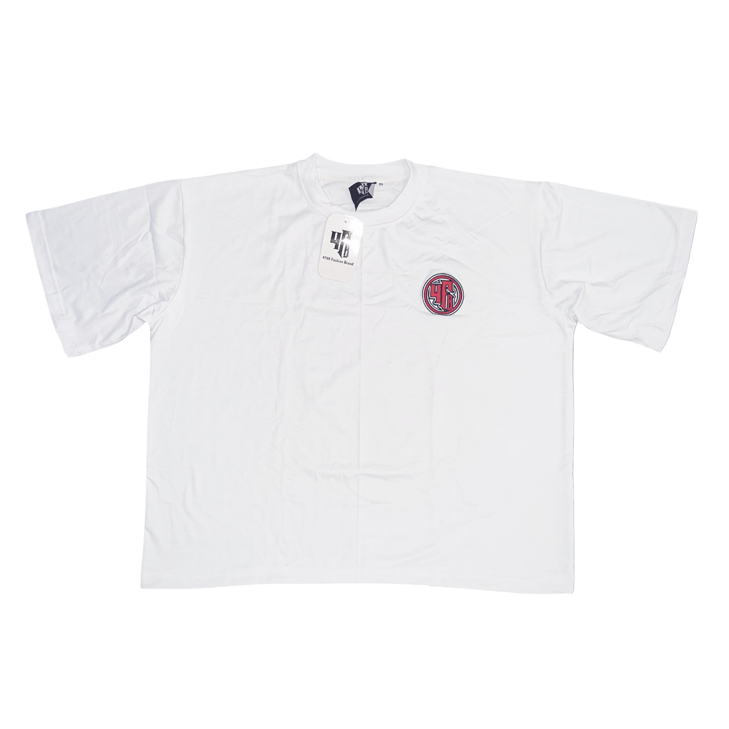 White 4708 Embroidered logo tee