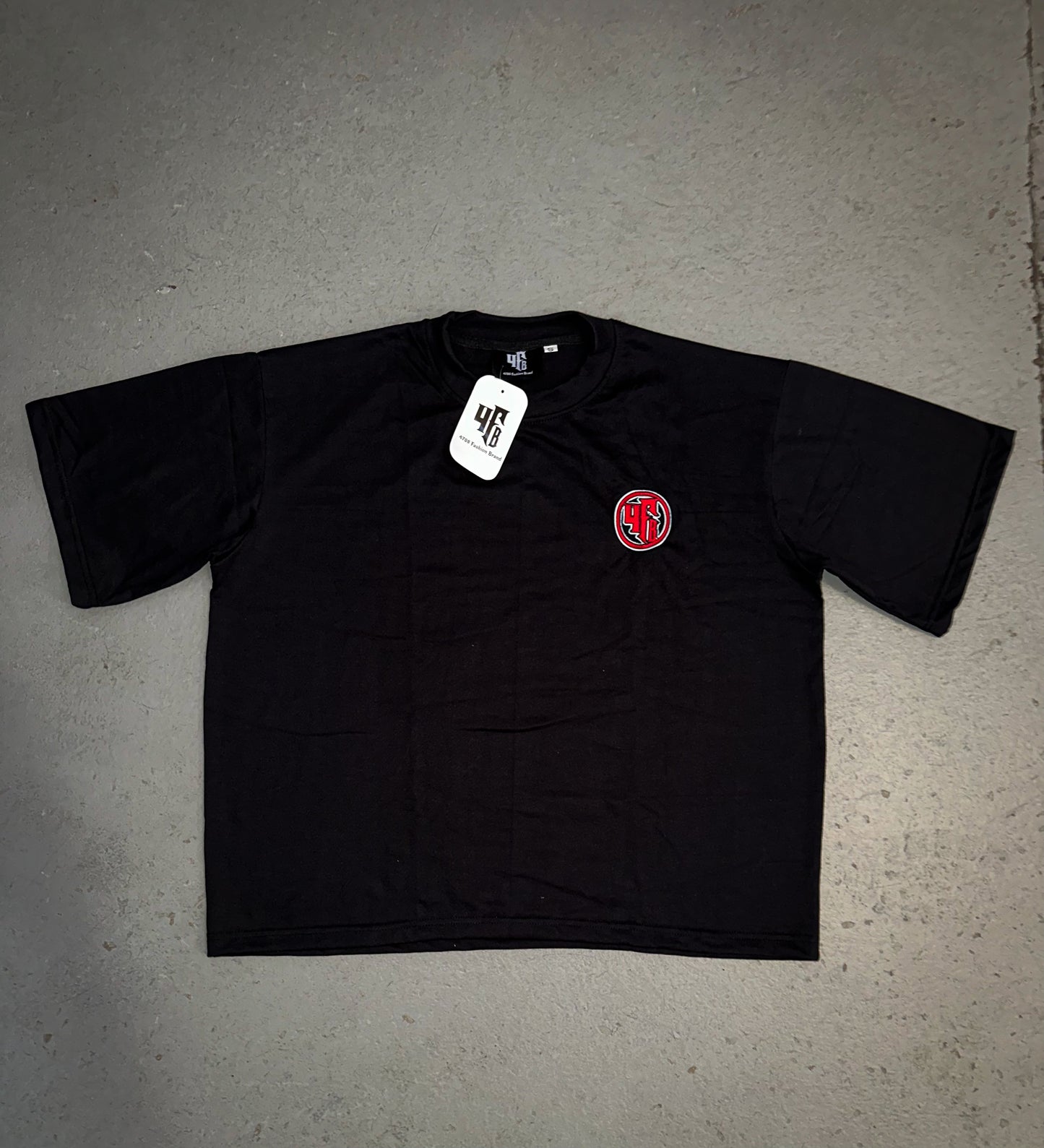 Black 4708 Oversized Logo Tee