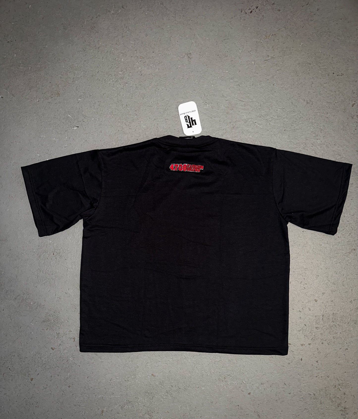 Black 4708 Oversized Logo Tee