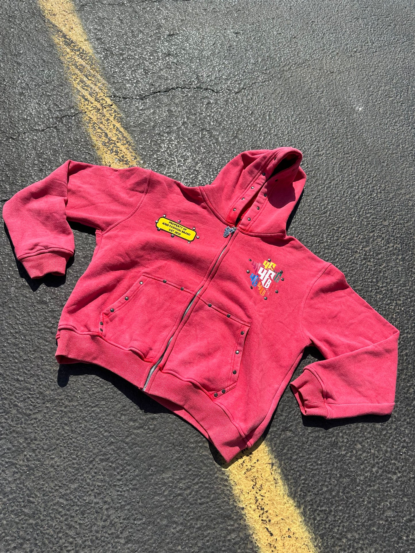 Red 4708 Studded Statement Jacket