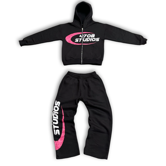 Blk/Pink 4708 Essential Sweatsuit