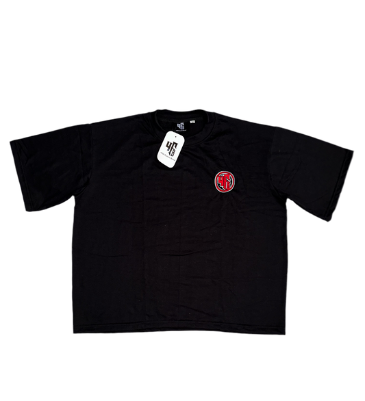 Black 4708 Oversized Logo Tee